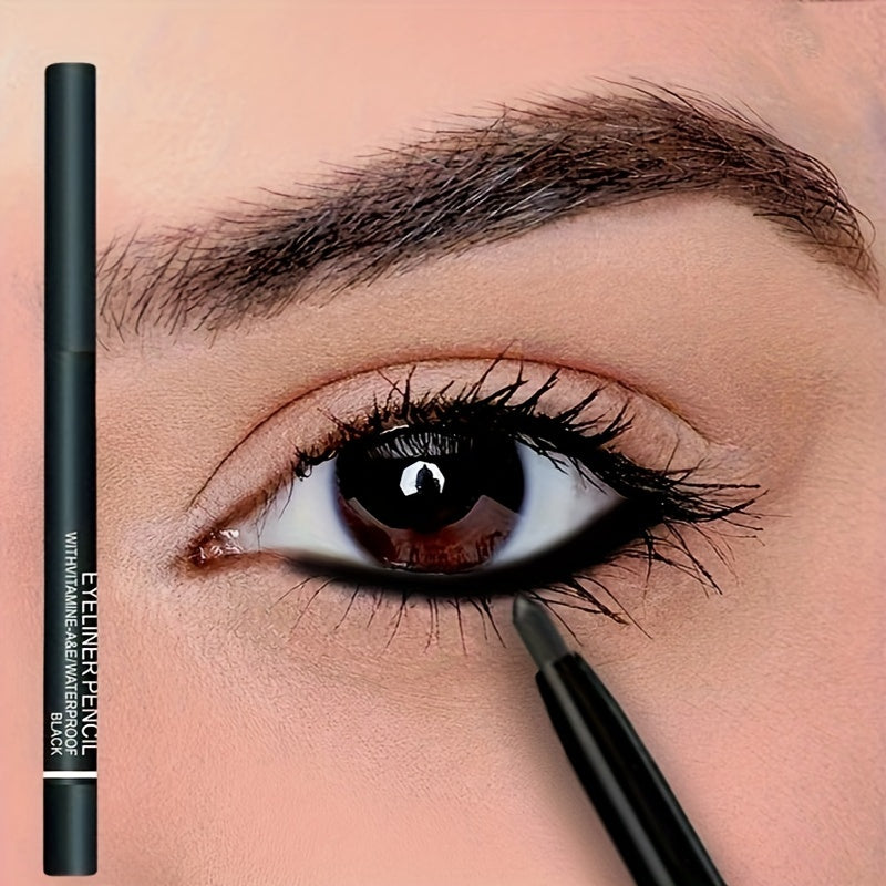 Long-Lasting Vibrant Waterproof Eyeliner Pencil - High Pigment, Gentle on Eyes, Smudge-Proof, Easy to Apply, Cruelty-Free Makeup Tool for Women