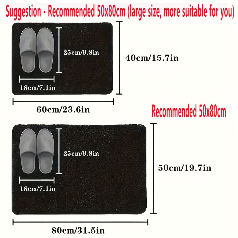 1pc Super Absorbent Bath Mat - Fast And Dry, Non-slip Absorbent Floor Mat, Soft And Comfortable Bath Mat, Suitable for Bathroom, Shower, Laundry Room, Bedroom, Living Room, Doorway Mat, Kitchen Mat,  Printed Design, Machine W