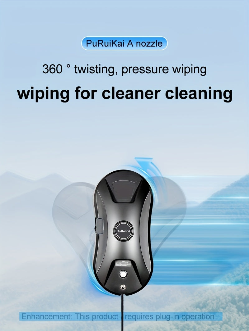 [Fully Automatic Window Cleaning] Remote-controlled intelligent window cleaning robot, automatically plans routes, strong suction power to prevent falling, worry-free for home use., Smart Home Appliance, Compact Design, Relia