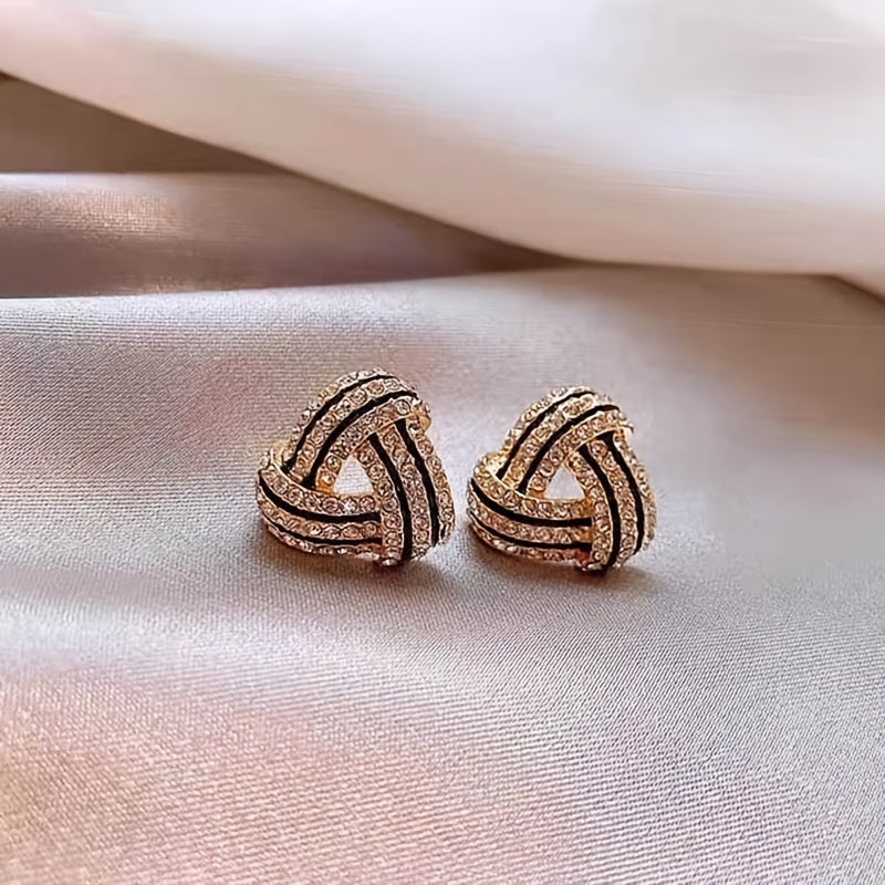 Trendy Triangle Geometric Stud Earrings Vintage Spiral Earrings Charm Jewelry