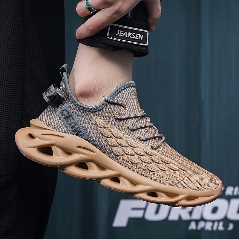 Men's Blade Sneakers, Breathable Shock Absorption Running Shoes Lightweight Non-Slip Shoes For Jogging Tennis Gym, Walking Sneakers, Athletic Shoes