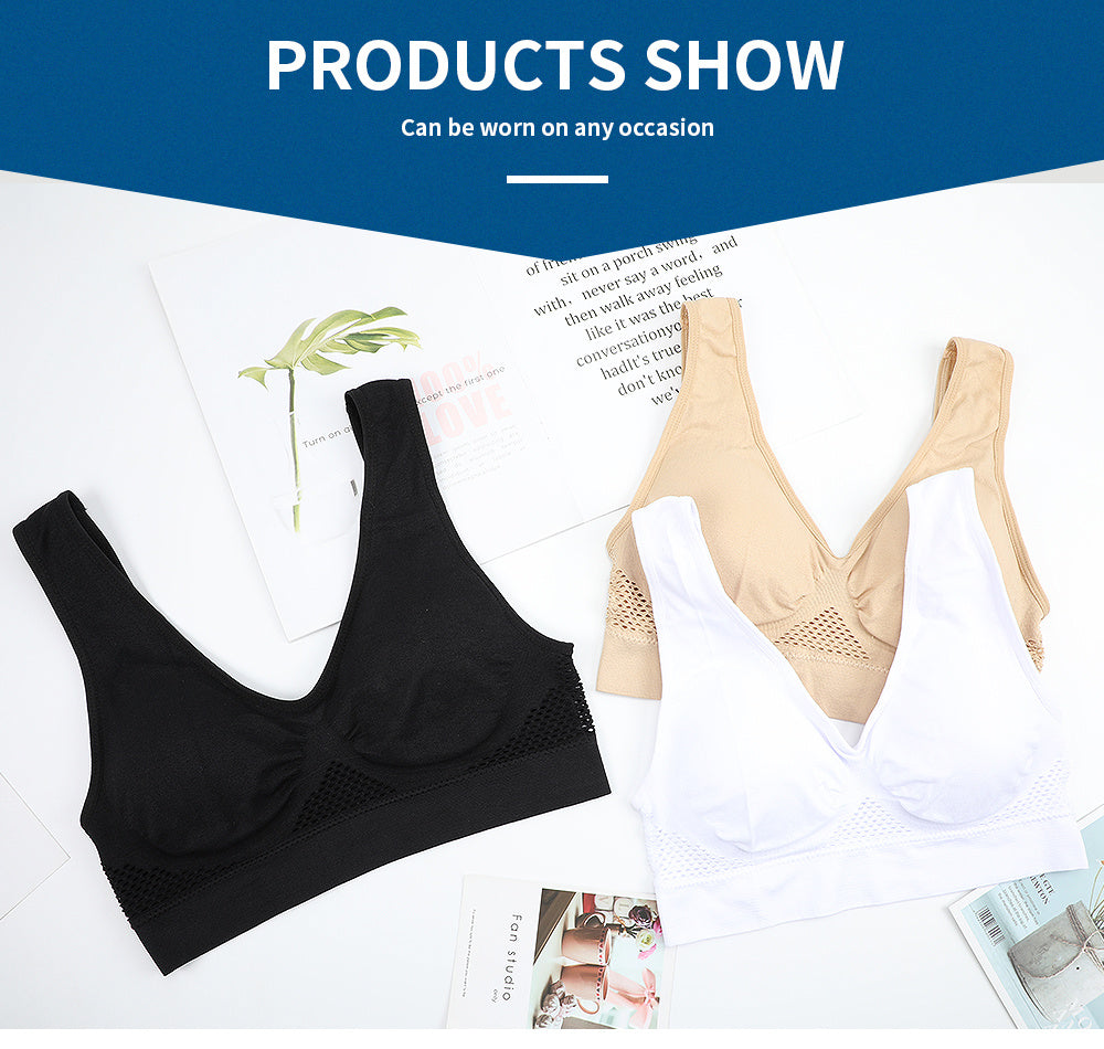 [Gentle Care] Plus Size Seamless Sports Bra for Women - Purple, Breathable Mesh Fabric, Push-Up with Removable Pads, Comfort Fit Vest Style, Sizes 36XL to 40XL, Plus Size Bra