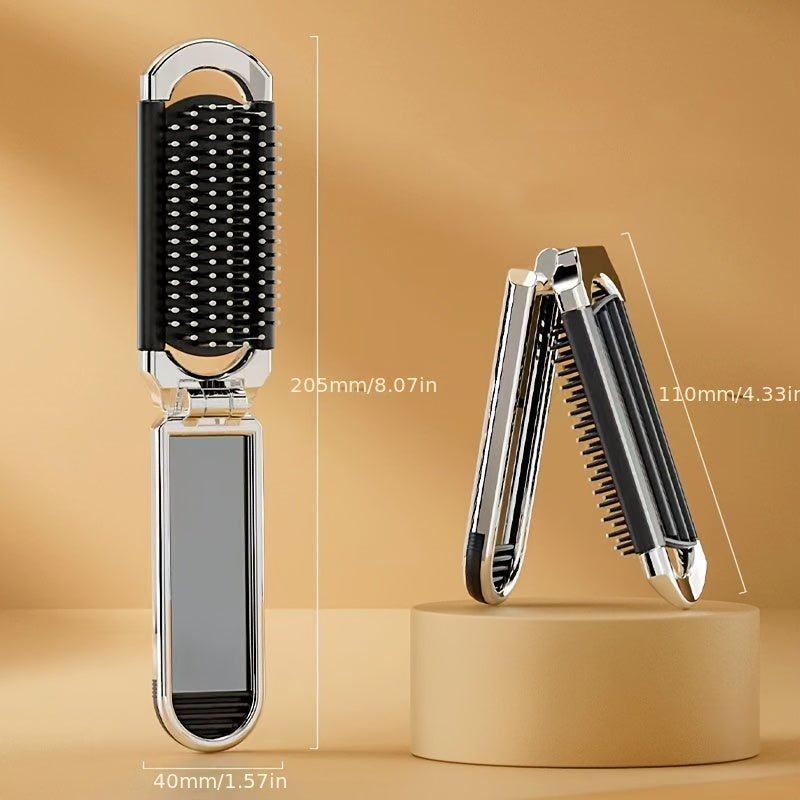Mini Travel Mirror Comb - Compact Folding Design with Built-in Makeup Mirror for Daily Use, Travel, and Baby Care - Convenient Pocket-Sized