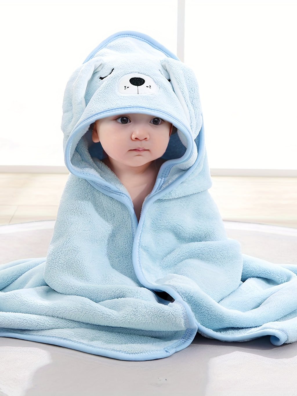 Cute Cartoon Design Baby Bath Towel & Hooded Bathrobe - Super Soft & Water Absorbent Microfiber For 0-2 Year Olds