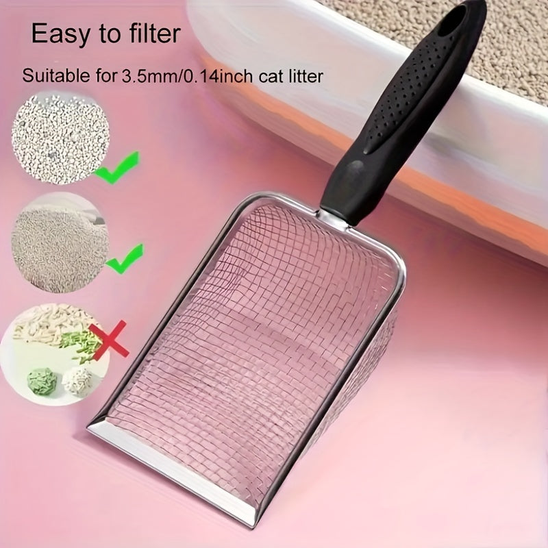 1pc Stainless Steel Pet Litter Shovel - Convenient Tool For Dogs And Cats, Easy Clean Tool For Dog And Cat Pan Maintenance