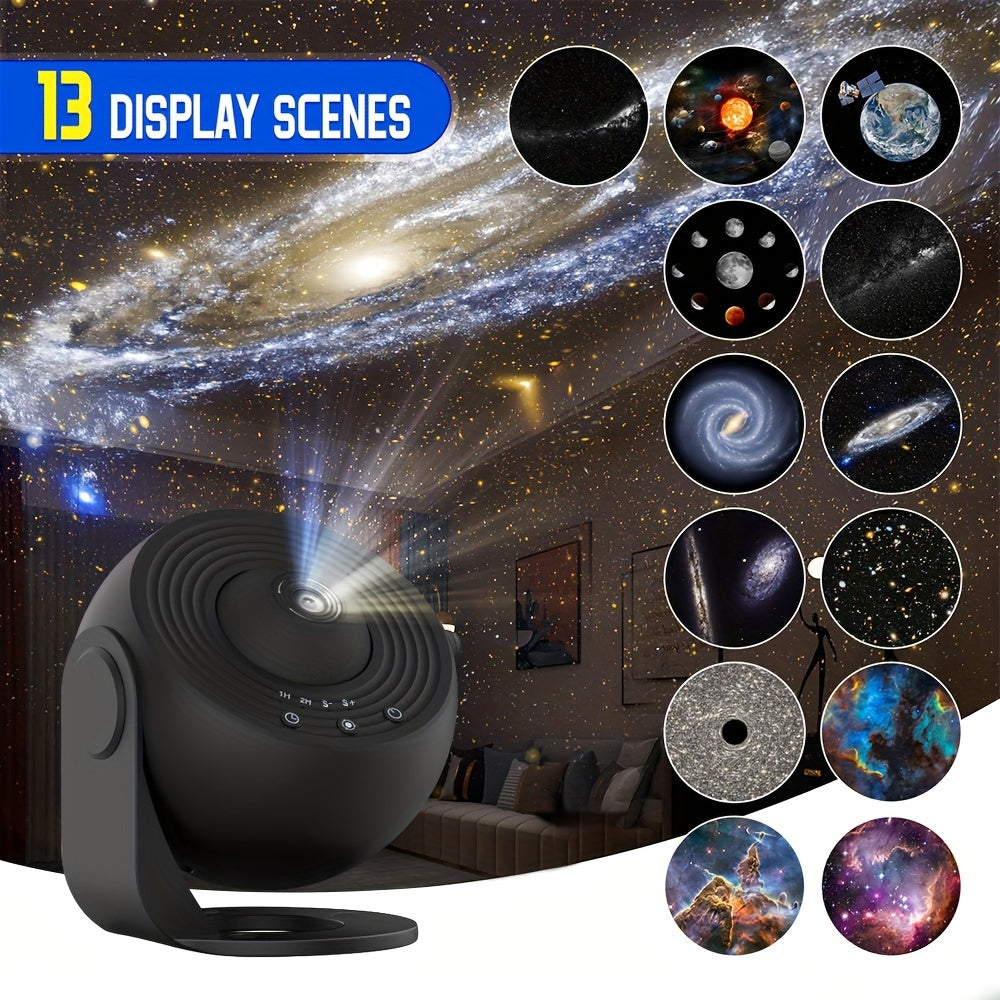 FUCTION 12-in-1 Star and Planetarium Projector - USB-Powered, Modern Space-Themed Night Light with Aurora Effects for Bedroom, Ideal for Youngsters and Adults, Adjustable Display Settings, FUSSIO