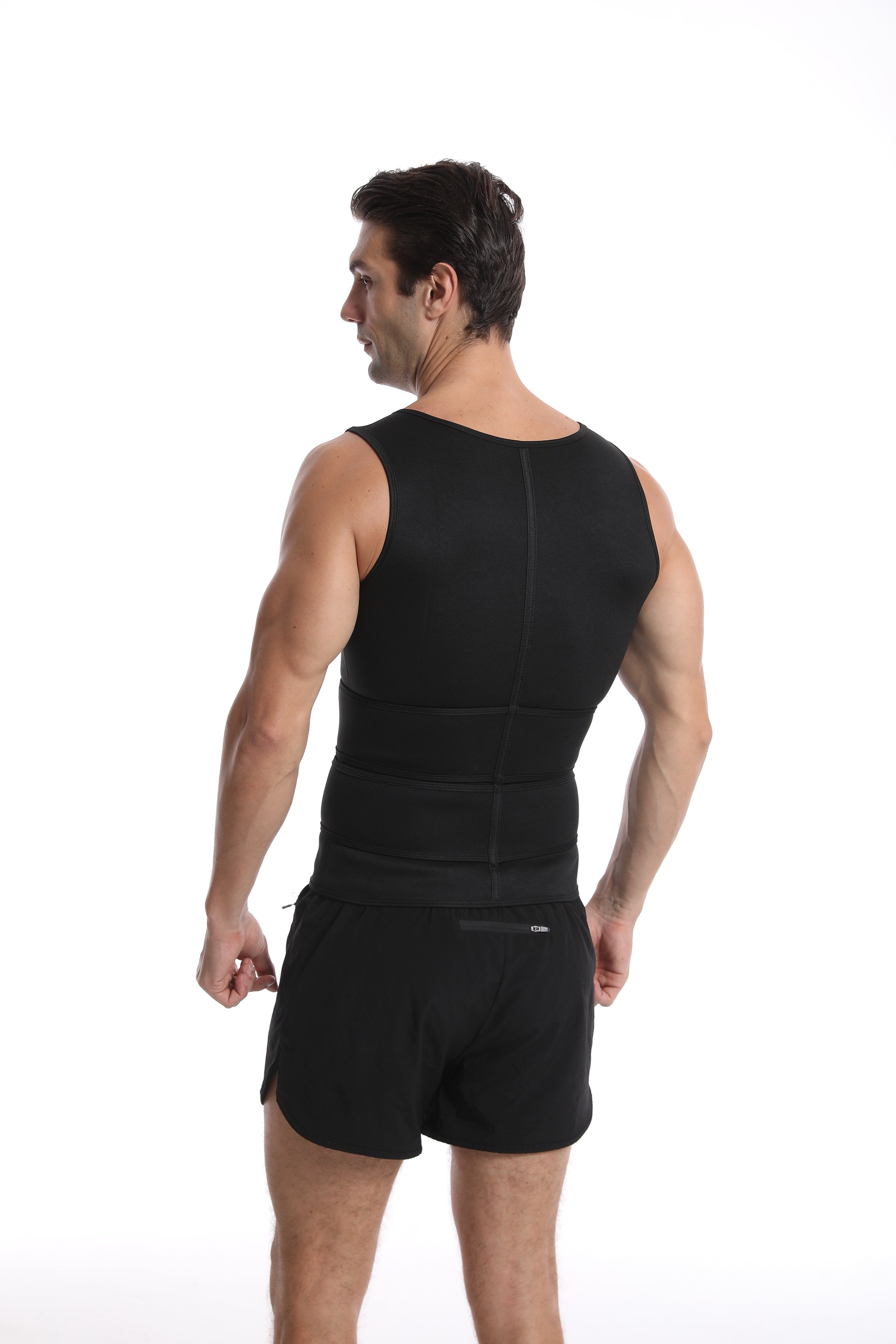 Men's Compression Sweat Sauna Vest, New Slimming Suit For Students, Waist Belts Body Shaper Back Support Tank Top For Workout Fitness Gym