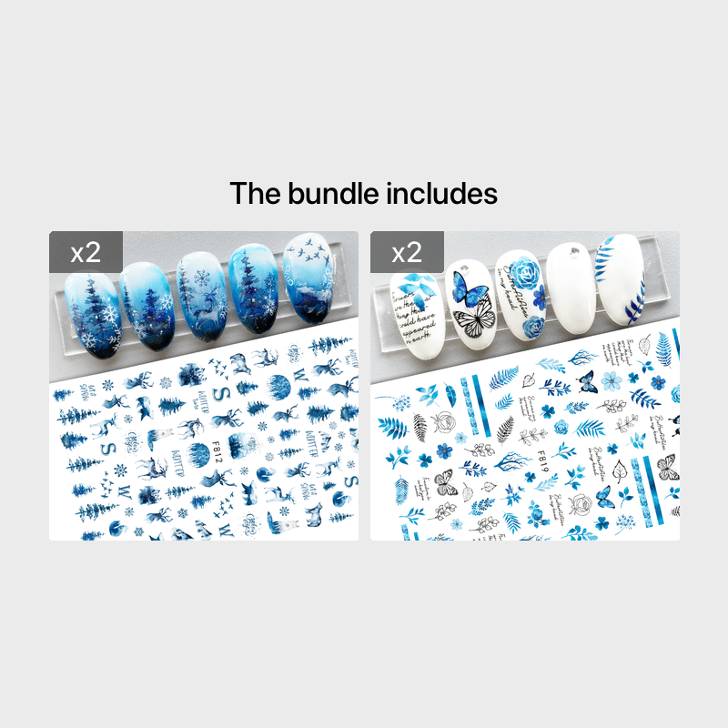 Snowflake Pattern Adhesive Nail Decals, Fashion Nail Art Stickers, Nail Stickers For Women