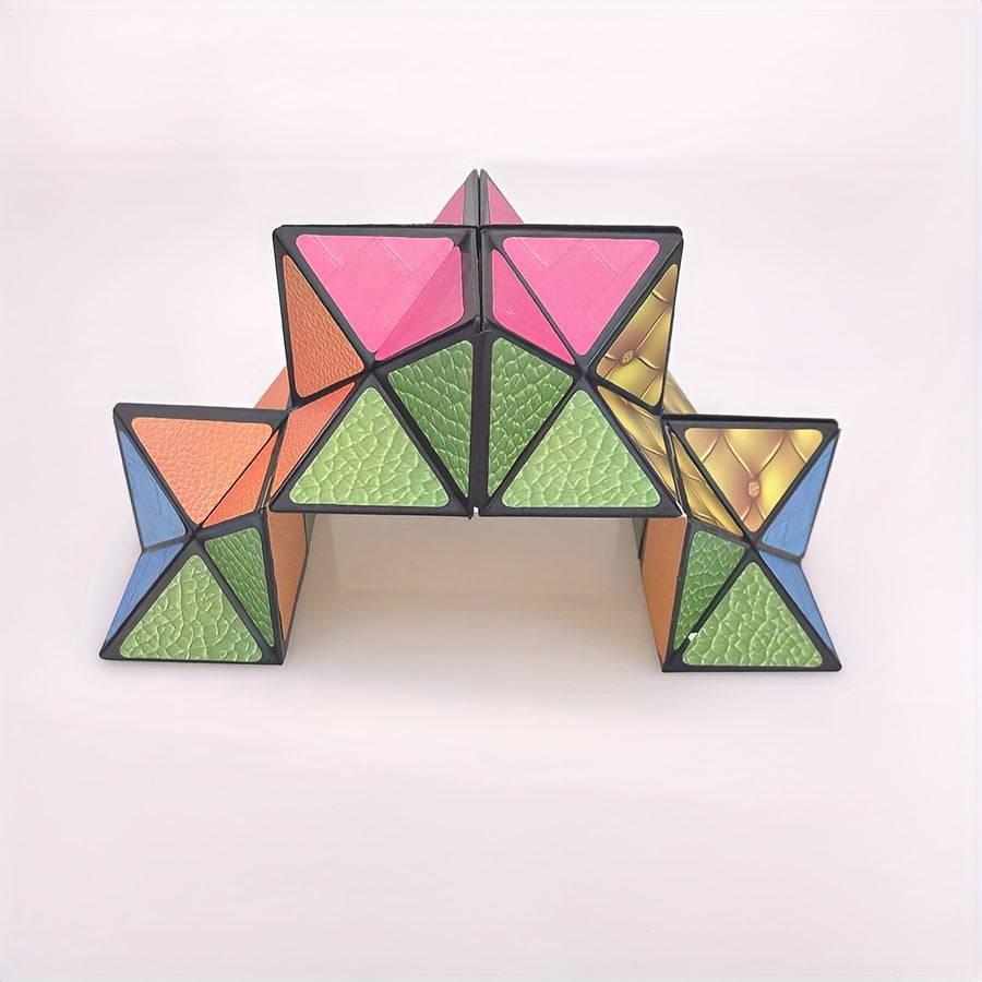[Magic Cube] 3D Hexagon Magic Cube | Infinity Puzzle for Youngsters, Space Geometry Flip Toy, Brain Boost & Relax, Mixed Colors, ABS Material