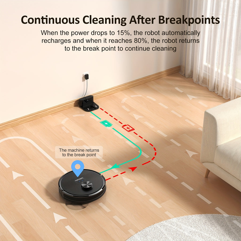 Robot Vacuum Cleaner And Mop Combo 4000Pa, Lubluelu SL61D Robotic Vacuum, 150Mins Max, 55dB, 10 No-Go Zones For Pet Hair Carpets Floor