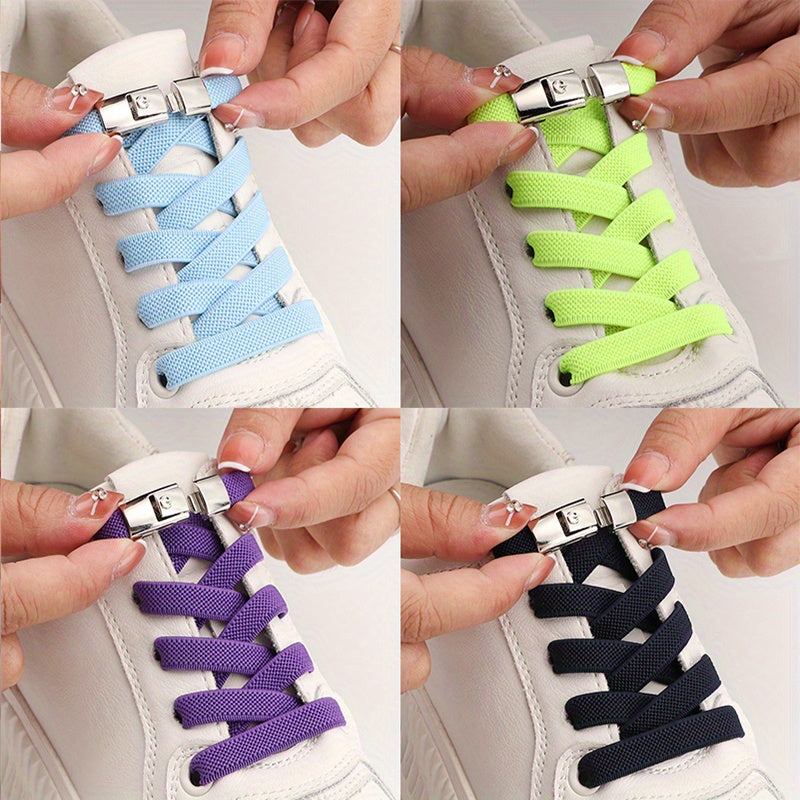 [Polyester Sneaker Accessories] White Polyester 1Pair Women's Sneaker Accessories, No Laces with Buckles