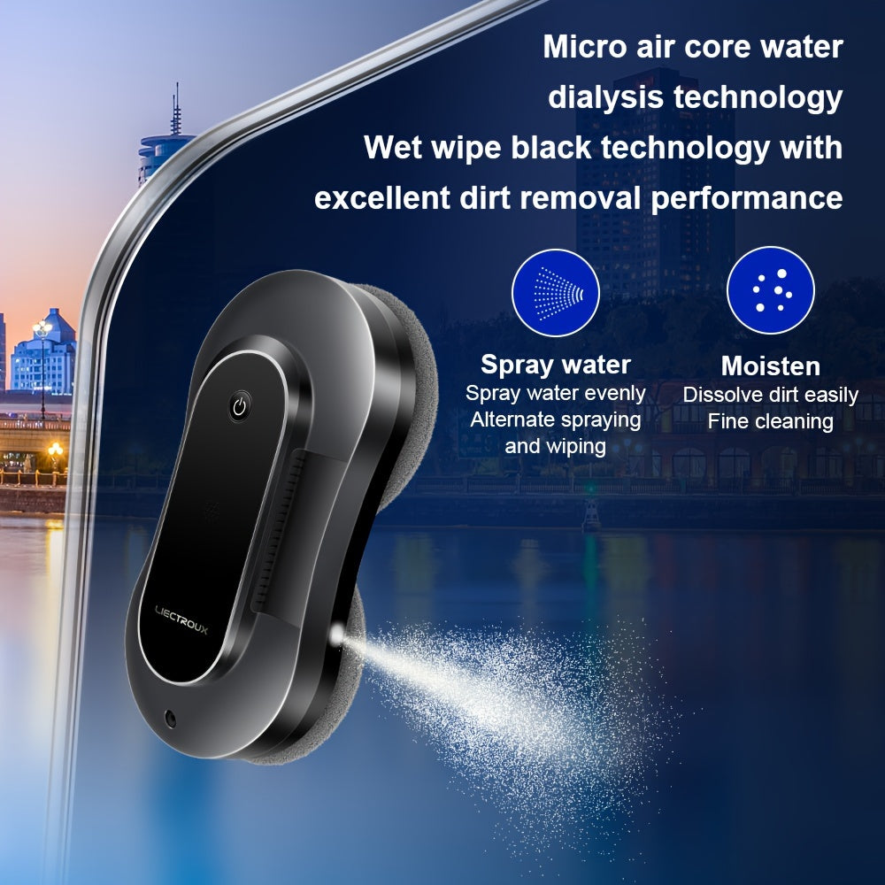 Robot Window Cleaner Liectroux YW810, 2-Way Water Spray, Ultra-thin, Robot Vacuum Cleaner For Windows, Home Electric Glass Washer & Wiper, Dry & Wet Mopping, AI Route, Brushless Motor, APP & Remote Control, Quadruple Security