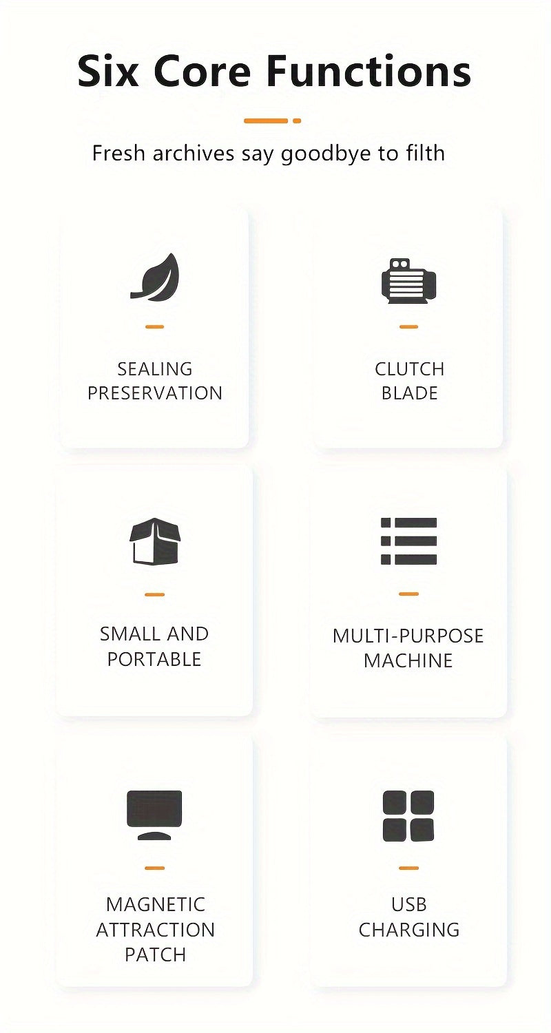 2-in-1 Rechargeable Mini Snacks Bag Sealer - USB-Powered Heat Seal & Cut Fresh Food Storage Bags, Compact Design with Built-in Battery, 16W, Plastic Material For Easy Storage & Freshness, Usb Powered Sealer, Durable Plastic S