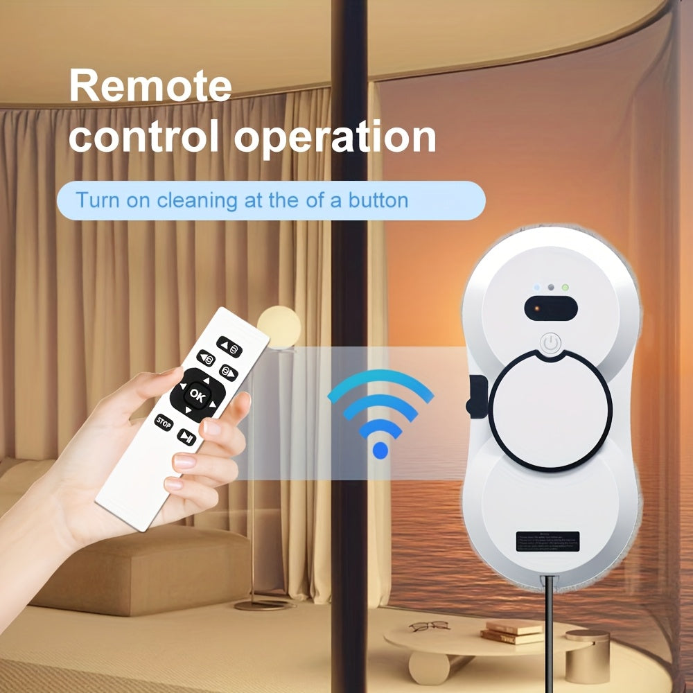 An Intelligent Window-Cleaning Robot That Automatically Sprays Water, Remote-Controlled Electrically Operated Glass Cleaning Robot with Planning Function