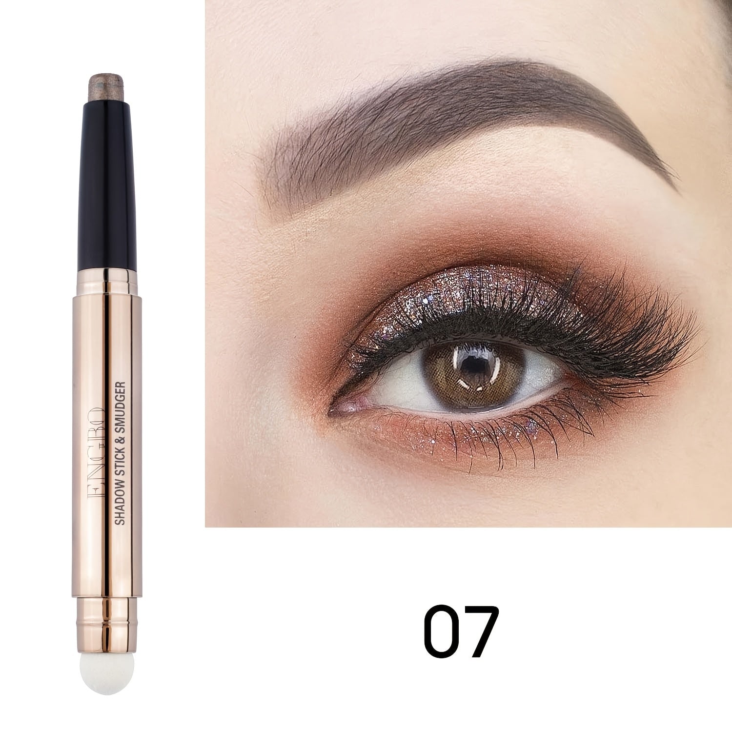 Eyeshadow Stick With Sponge Tip Glitter Creamy Eyeshadow Pencil Crayon Brightening Makeup (12 Midnight Black Matte) With Soft Waterproof Long Lasting Eyeshadow Highlighter Makeup For Music Festival