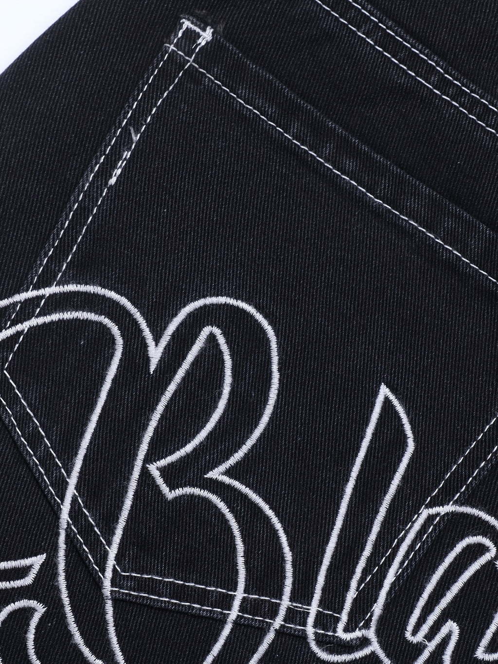 Y2k Letter Print Wide Leg Loose Fit Jeans, Men's Casual Slightly Stretch Street Style Multi Pocket Baggy Denim Pants For Spring Summer