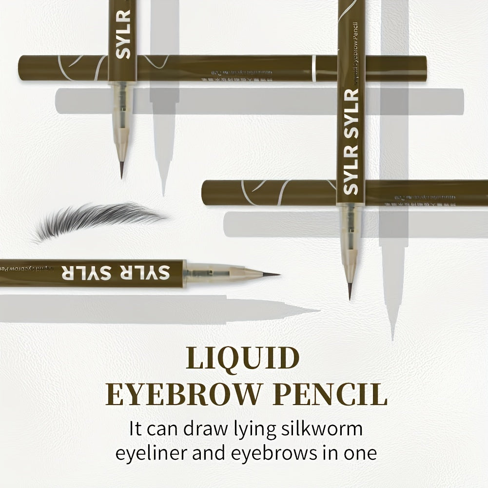 Ultra-Fine 0.008mm Waterproof Eyebrow Pen - Long-Lasting, Sweatproof, Smudge-Free Microblading Liquid Eyeliner with 2-in-1 Design for Precise, Natural-Looking Brows and Lashes - Professional, Easy-to-Use Makeup Essential