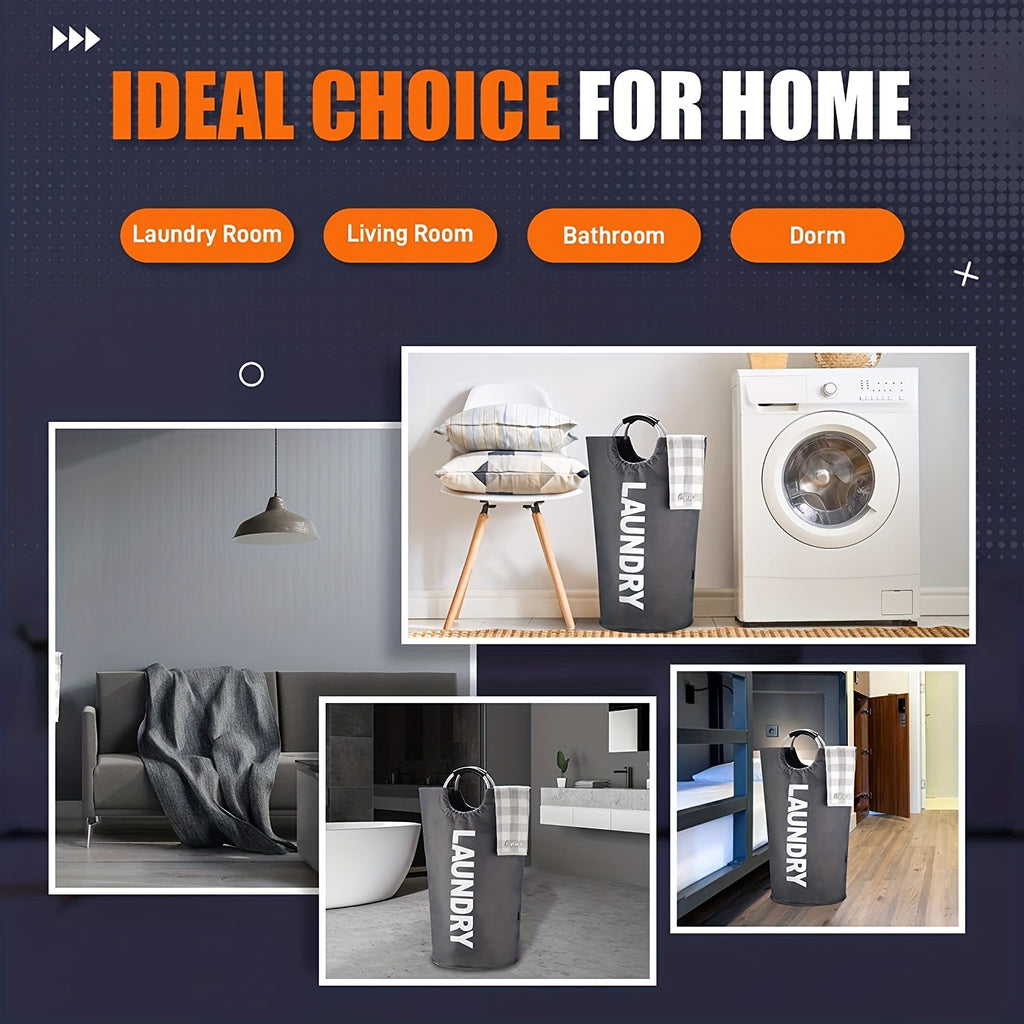 X-Large Laundry Basket, Collapsible Laundry Bag, Freestanding Tall Clothes Hamper, Laundry Hamper, Laundry Bag with Padded Handles, Clothes Hamper Stands Up Well, Collapsible Laundry Basket Easy Storage, Laundry Baskets