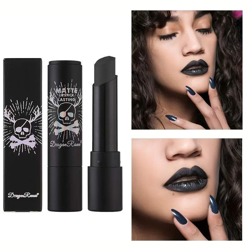 Matte Velvet Lipsticks,Black Color Long Lasting Moisturizing Smudge Proof Labiales Mate 24 Horas Originales Natural Matte Lipstick For Women Halloween Lip Tint Stain Makeup Set Vegan