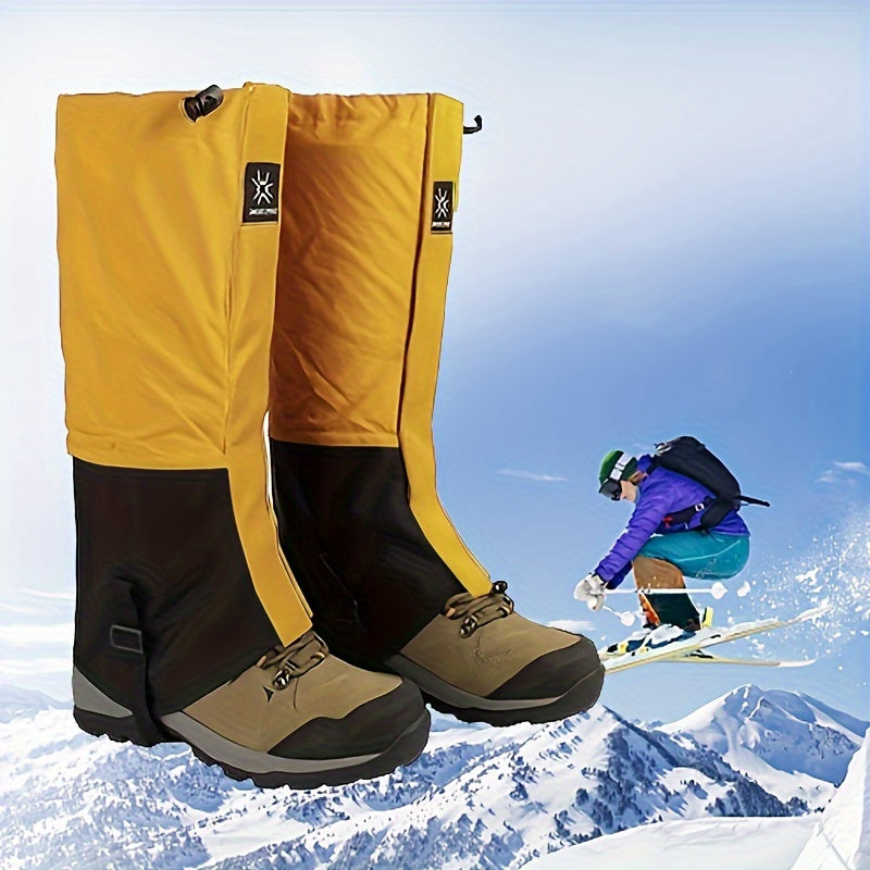 Waterproof Snowproof Leg Gaiters - Full Coverage Ankle Protection with Easy On/Off, Durable Waterproof Material for Skiing, Snowboarding, Hiking, Ice Climbing - Compatible with Alpine Boots & Shoes - Ideal for Winter Sports &