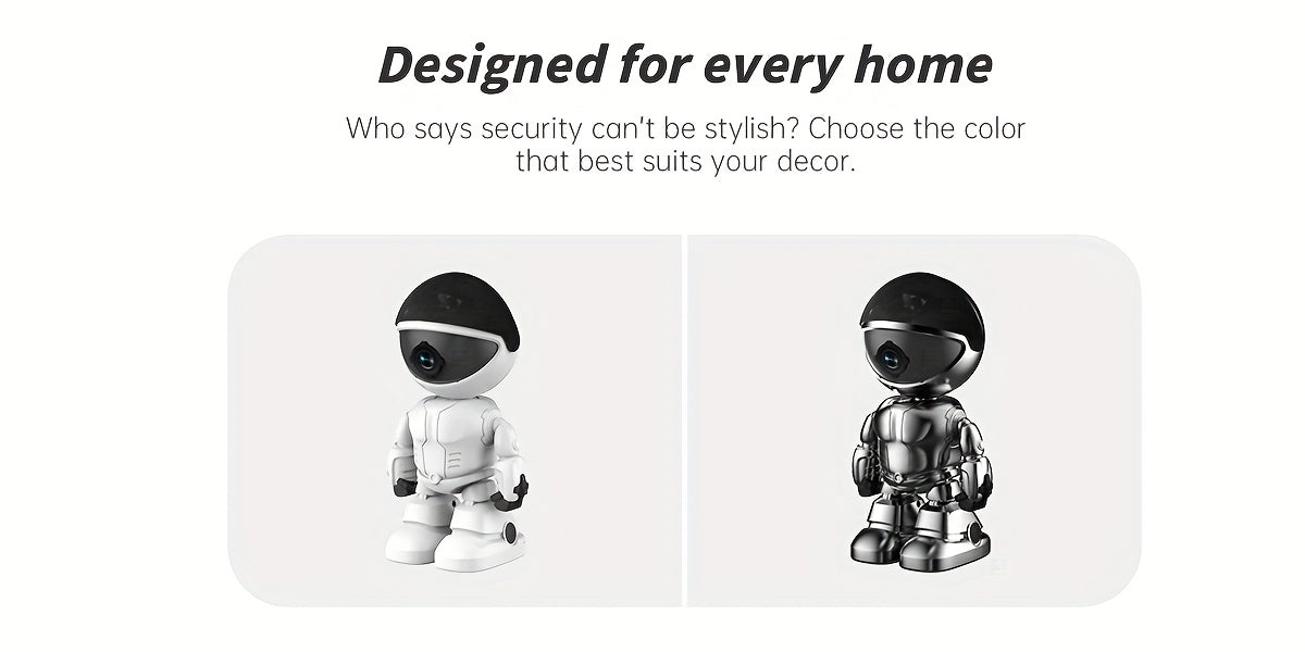 3MP HD Smart Robot Security Camera with 360° Night Vision, Two-Way Audio, Motion Detection & Wi-Fi - Indoor/Outdoor Wireless Pet & Home Surveillance System, 1296P HD Video, App-Controlled Robot Camera for Bedroom, Living Roo