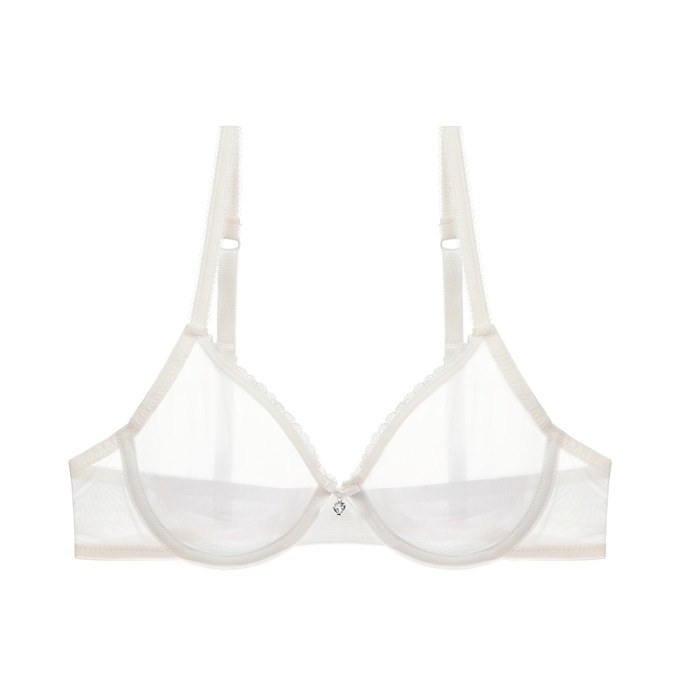 Transparent Mesh Thin Unlined Bra, Breathable Sheer No Pad Knitted Fabric Everyday Intimates Bra, Women's Lingerie & Underwear