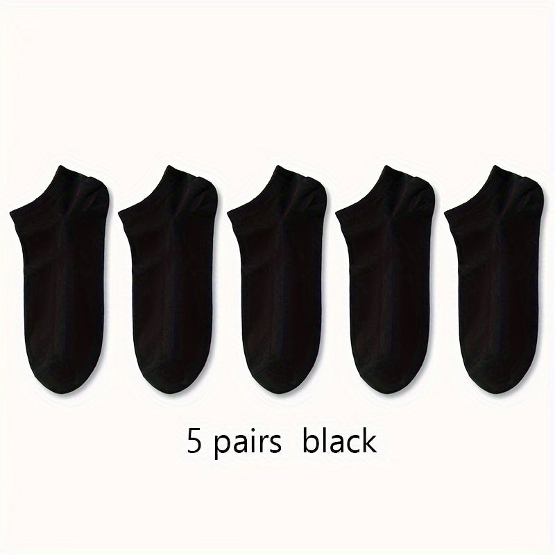 5/10/20 Pairs of Unisex Simple Solid Color Breathable And Comfortable Short Socks, Suitable for All Seasons.