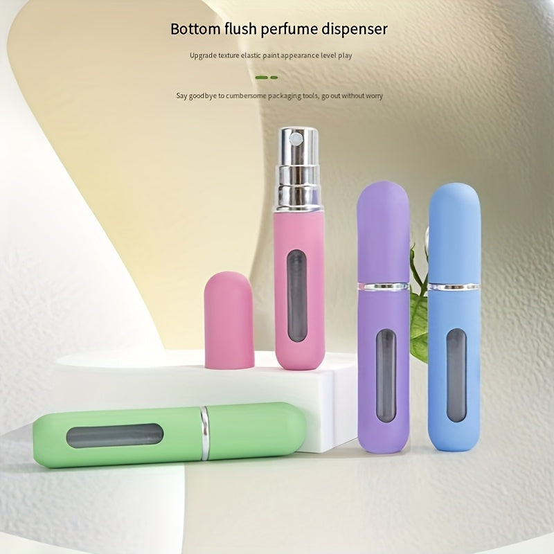 NEW Colorful 5ML Mini Portable Travel Perfume Spray Empty Travel Aftershave Fashion Aluminum Star Shape Bottle Self Pump Bottom Glass Perfume Cosmetics Sprayer