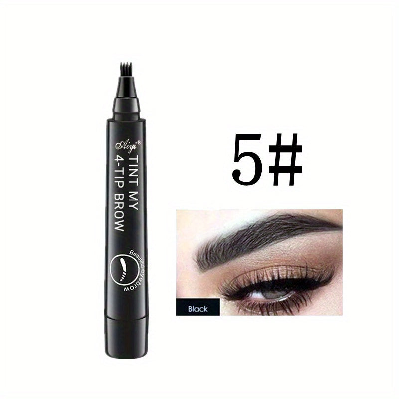 4 Split Head Liquid Eyebrow Pen, Waterproof And Smudge Proof Eyebrow Pencil, Microblading Eyebrow Pencil Natural Looking Eyebrow Tattoo Pen