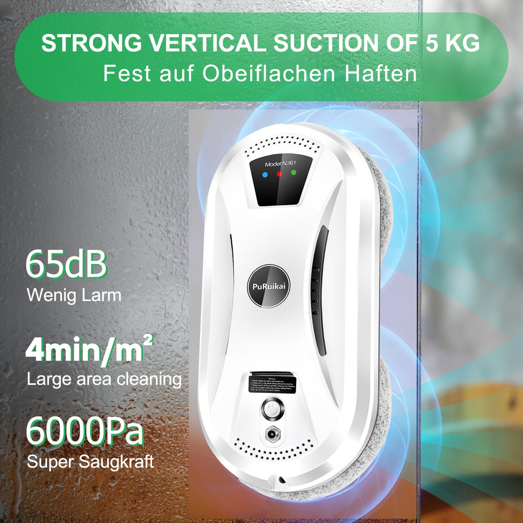 Local Warehouse Ultra-Thin Automatic Window Cleaning Robot PuRuiKai for Room Glass Cleaning