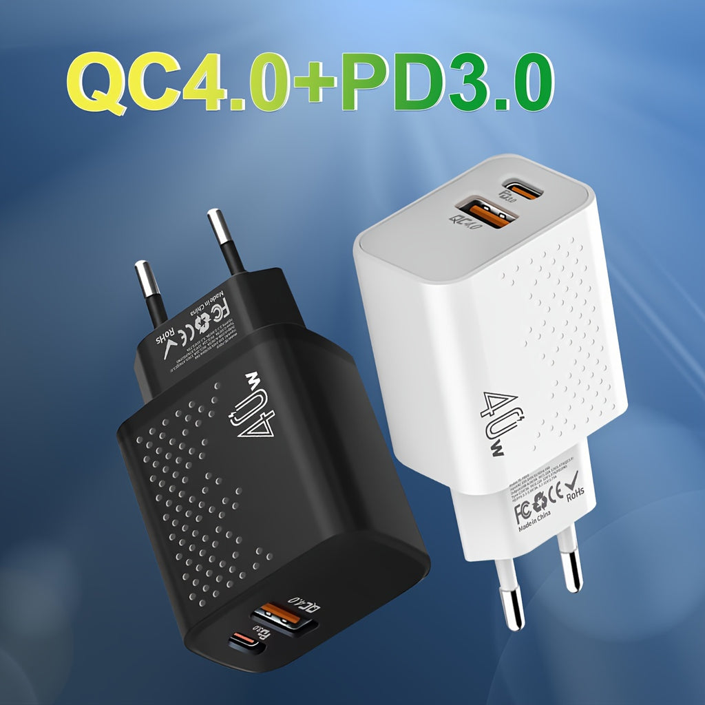 USB C Charger, 2-Port PD 3.0+QC4.0 Fast Charger USB Wall Charger, For Google Pixel 6/Pro, For IPhone 15/14/13/12/11/Mini/Pro Max, Pad Pro, For AirPods/samsung/Android Phone