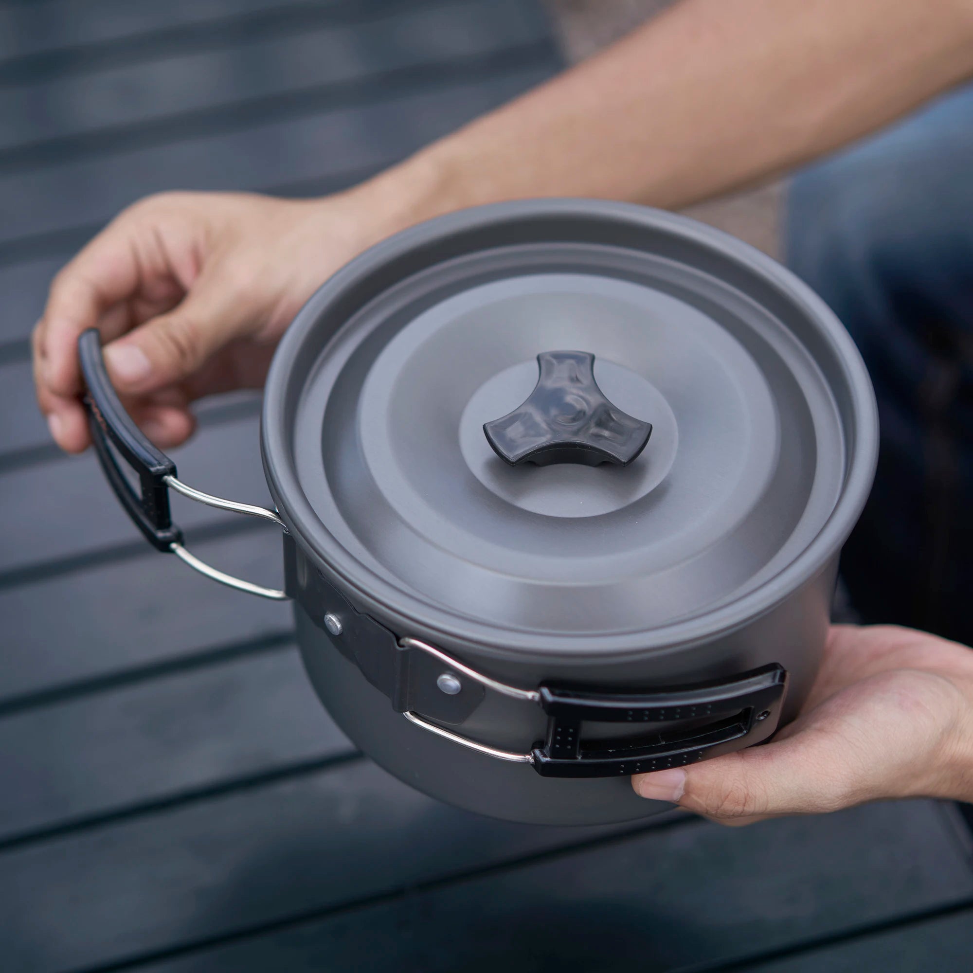 Pandatou Big2.6L High Quality Portable Aluminum Pot Camping Tourism Cooker Equipment Folding Easy Equiped Outdoor Large Capacity