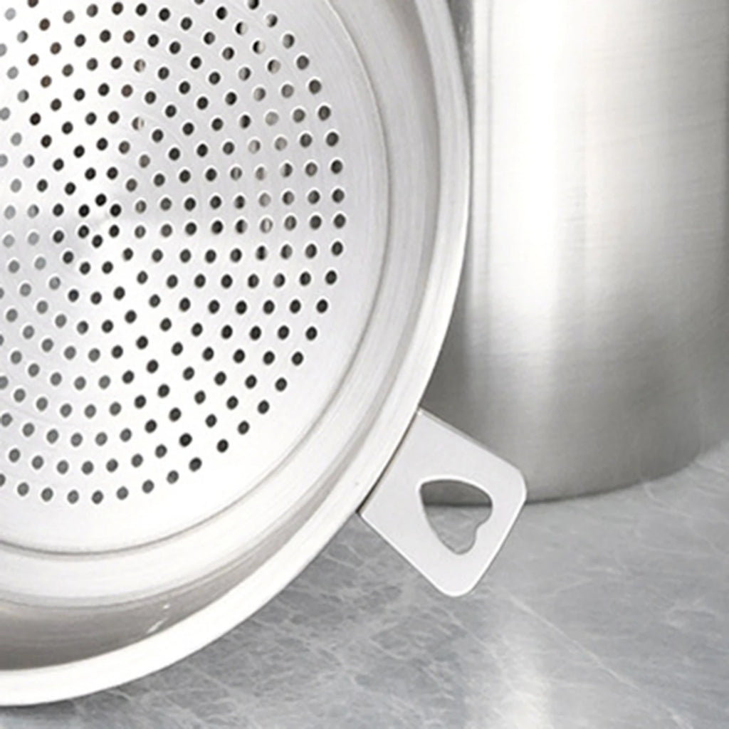 Portable Cooking Pot Soup Pot Home Oil Pot Stainless Steel Camping Pot with Lid Handle for Cooking Home Commercial