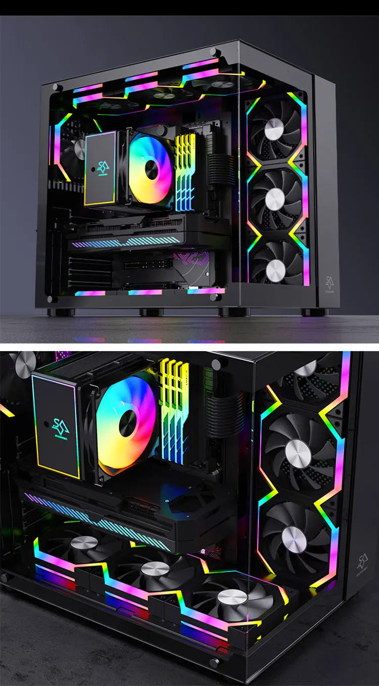 UPSIREN ZF-120 Computer Chassis Fan 12cm ARGB 4 Pin PWM Quiet Cooling Fan 12V Large Air Volume 45CFM/600-1500RPM