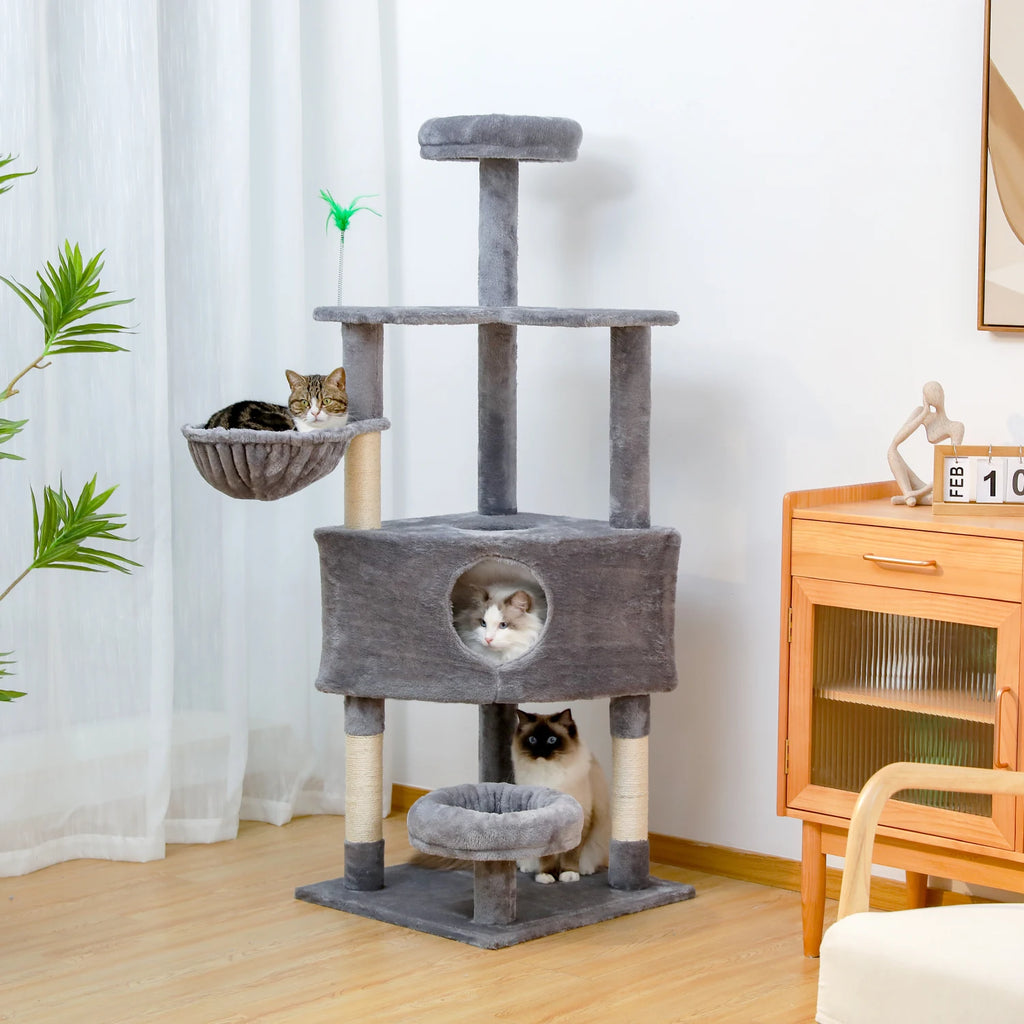 Domestic Delivery Multi-Level Cat Tree Tower Climb Furniture Scratching Post for Indoor House Pet Supplies Kitten Toy Cozy Condo
