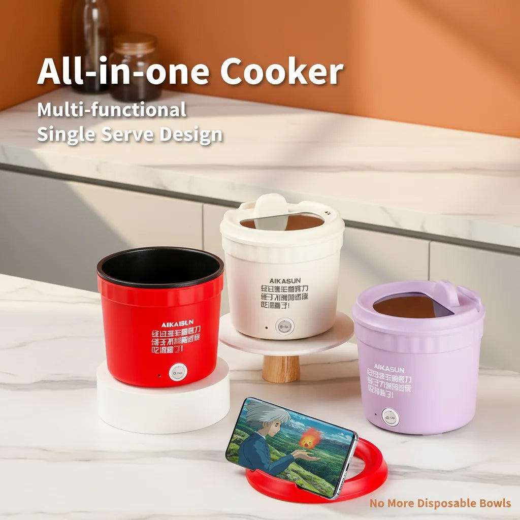 Electric Cooking Pot 450W Pot Multifunctional Rice Cooker Hot Pot Instant Noodles Porridge Omelette Quick Food Pot Frying Pan