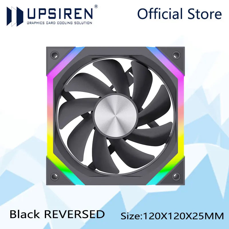 UPSIREN ZF-120 Computer Chassis Fan 12cm ARGB 4 Pin PWM Quiet Cooling Fan 12V Large Air Volume 45CFM/600-1500RPM