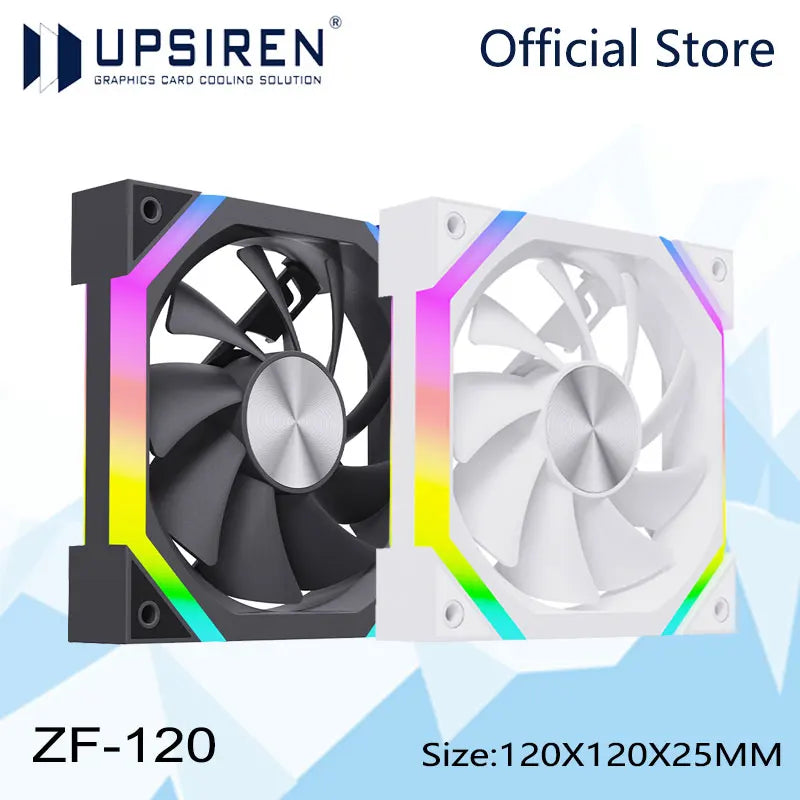 UPSIREN ZF-120 Computer Chassis Fan 12cm ARGB 4 Pin PWM Quiet Cooling Fan 12V Large Air Volume 45CFM/600-1500RPM