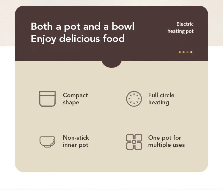 Electric Cooking Pot 450W Pot Multifunctional Rice Cooker Hot Pot Instant Noodles Porridge Omelette Quick Food Pot Frying Pan