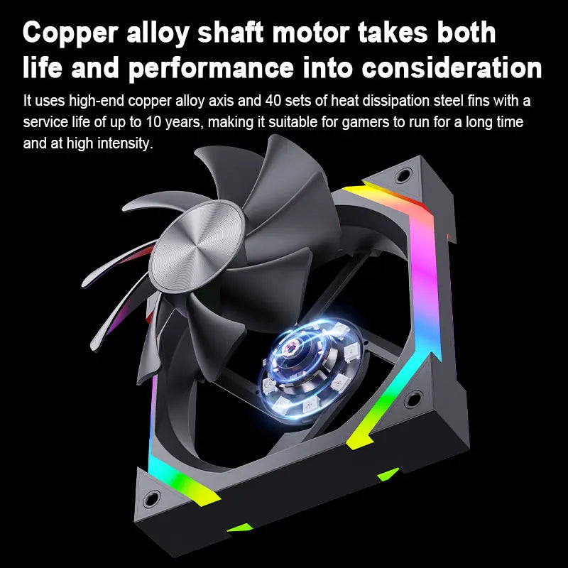 UPSIREN ZF-120 Computer Chassis Fan 12cm ARGB 4 Pin PWM Quiet Cooling Fan 12V Large Air Volume 45CFM/600-1500RPM