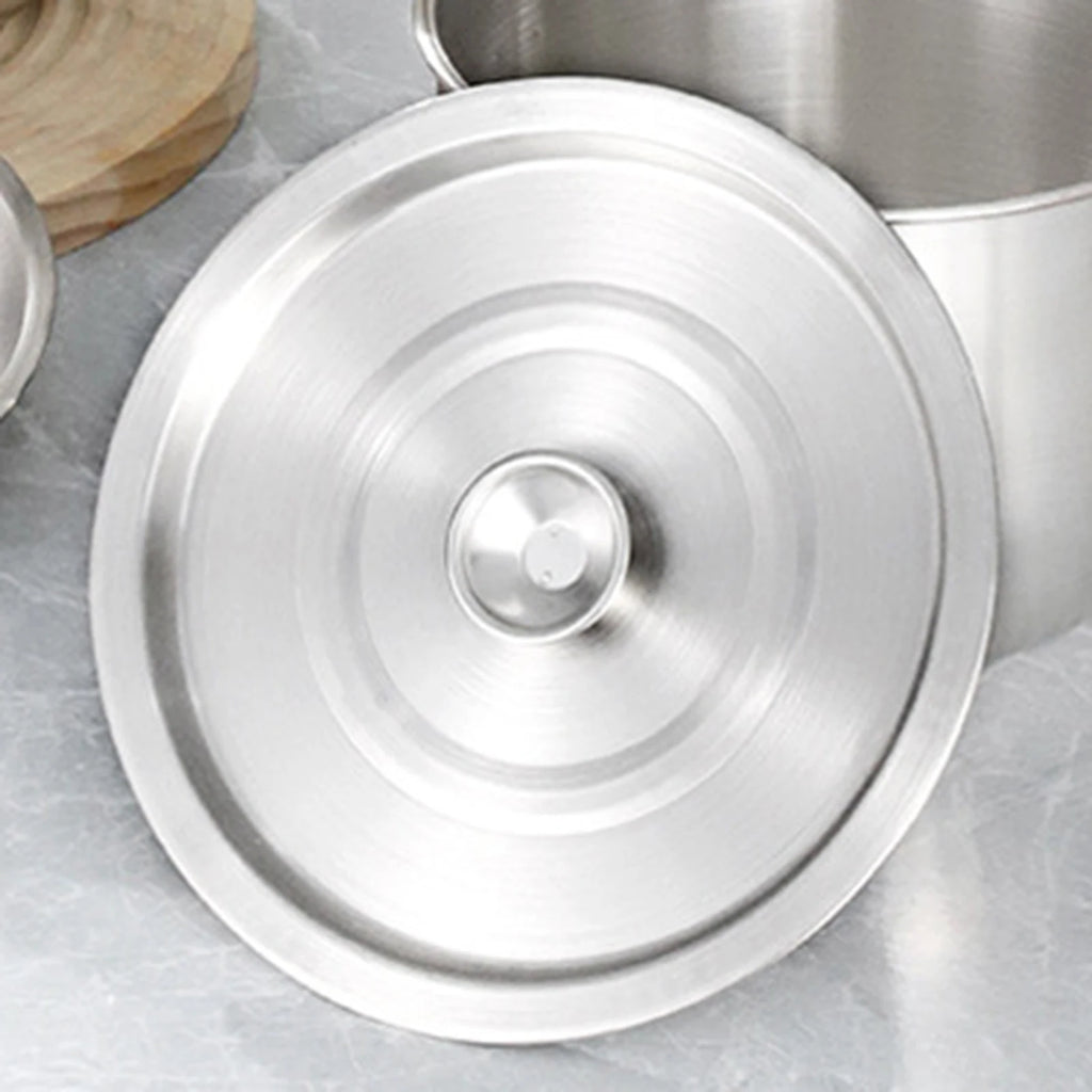 Portable Cooking Pot Soup Pot Home Oil Pot Stainless Steel Camping Pot with Lid Handle for Cooking Home Commercial