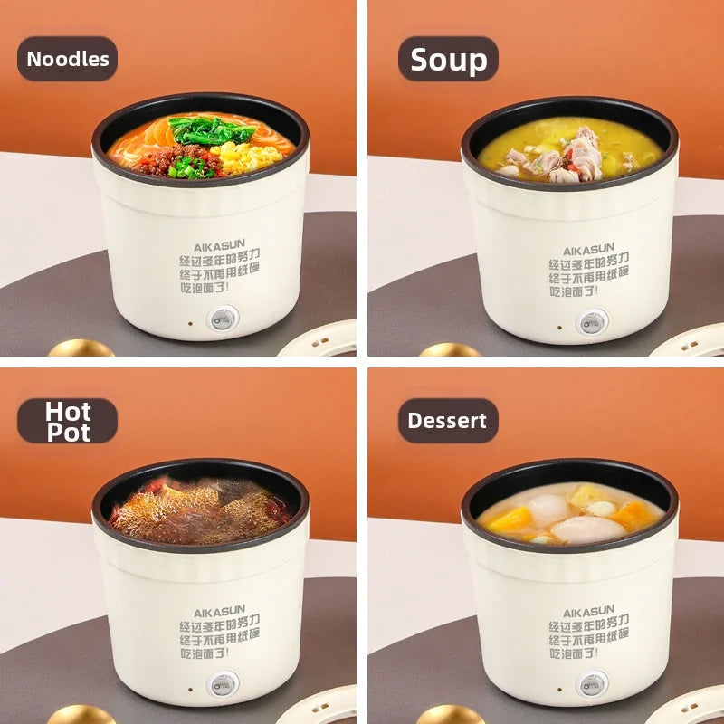Electric Cooking Pot 450W Pot Multifunctional Rice Cooker Hot Pot Instant Noodles Porridge Omelette Quick Food Pot Frying Pan