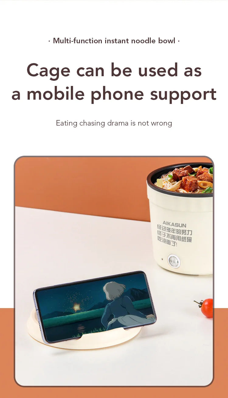 Electric Cooking Pot 450W Pot Multifunctional Rice Cooker Hot Pot Instant Noodles Porridge Omelette Quick Food Pot Frying Pan