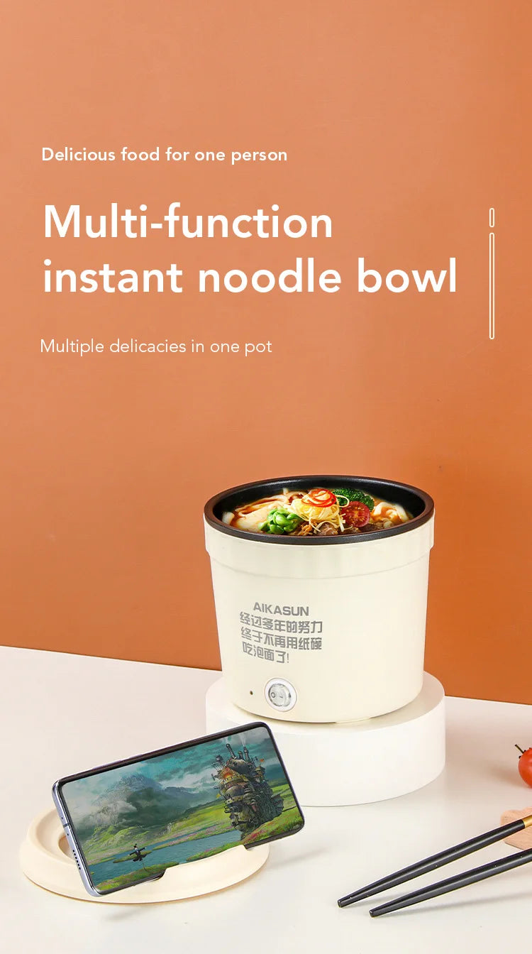 Electric Cooking Pot 450W Pot Multifunctional Rice Cooker Hot Pot Instant Noodles Porridge Omelette Quick Food Pot Frying Pan