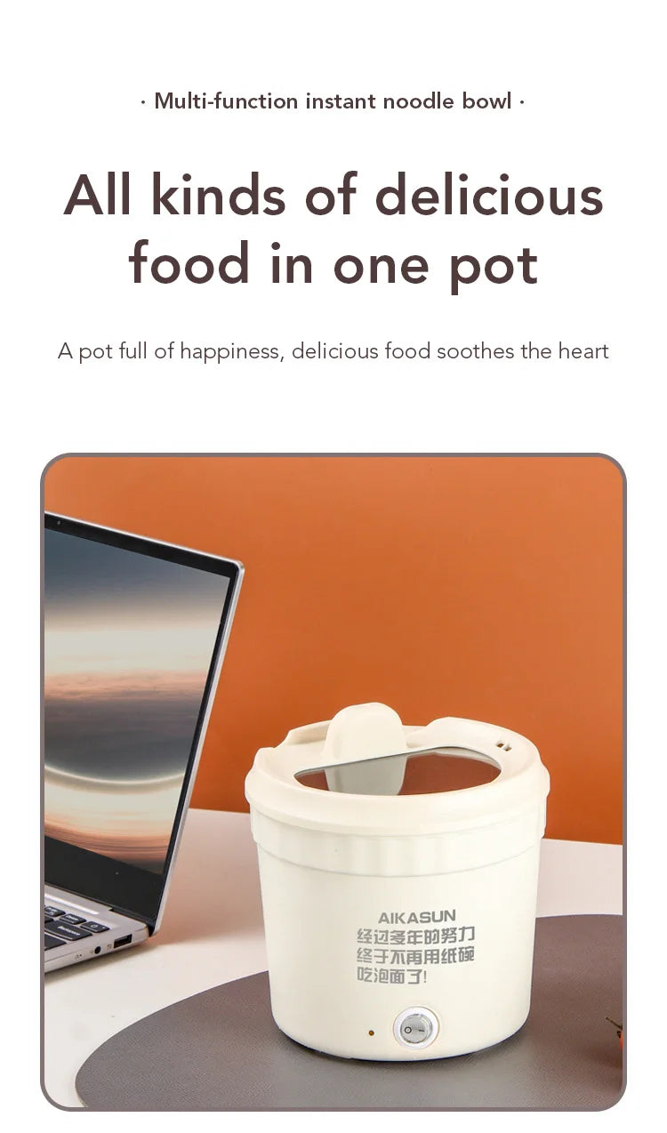 Electric Cooking Pot 450W Pot Multifunctional Rice Cooker Hot Pot Instant Noodles Porridge Omelette Quick Food Pot Frying Pan