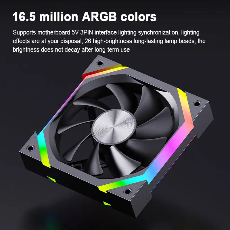 UPSIREN ZF-120 Computer Chassis Fan 12cm ARGB 4 Pin PWM Quiet Cooling Fan 12V Large Air Volume 45CFM/600-1500RPM