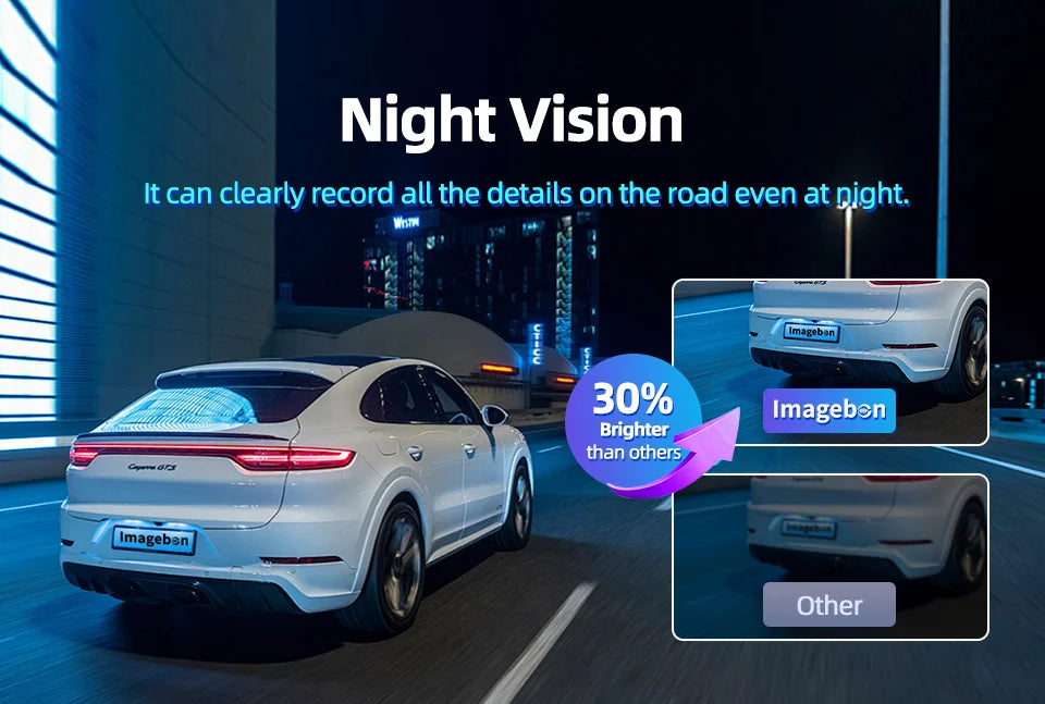 Imagebon H70K 11.4" 4K Dashcam Wireless CarPlay & Android Auto Dual Recording WiFi GPS Navigation AI Voice Night Vision Car DVR