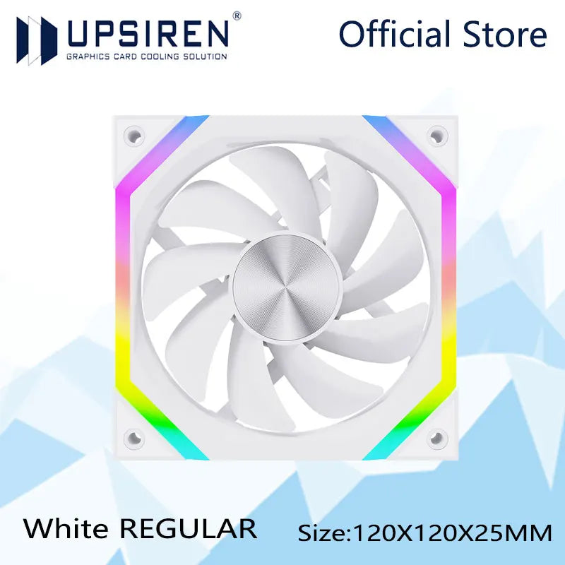 UPSIREN ZF-120 Computer Chassis Fan 12cm ARGB 4 Pin PWM Quiet Cooling Fan 12V Large Air Volume 45CFM/600-1500RPM