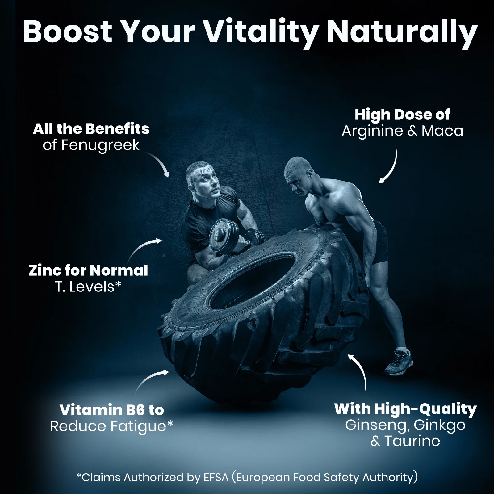 Peruvian Maca with Arginine, Taurine and Zinc, High Dosage Strong Complex Vitality, 120 Capsules Black Maca Extra Strong Enriched Greek Hay, Ginkgo, Ginseng and Vitamin B6, Male Supplement