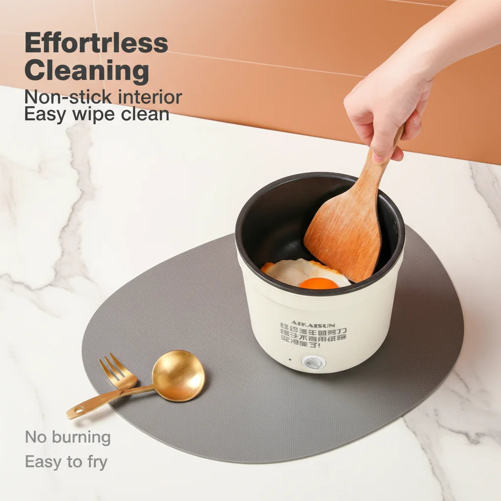 Electric Cooking Pot 450W Pot Multifunctional Rice Cooker Hot Pot Instant Noodles Porridge Omelette Quick Food Pot Frying Pan